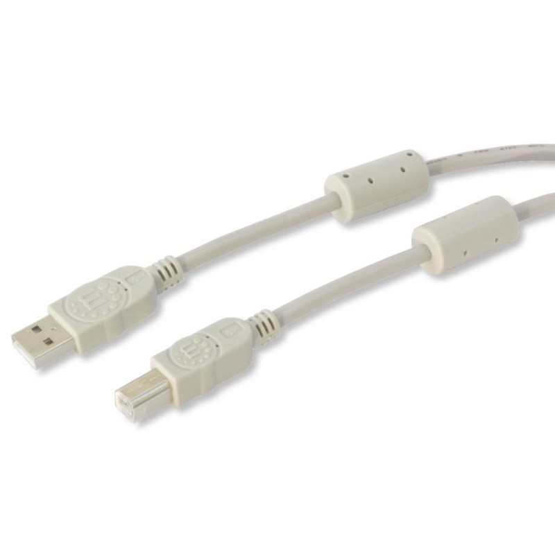 Cavo USB 2.0 A M / B M 1.8m con Ferrite Doppia Schermatura Grigio