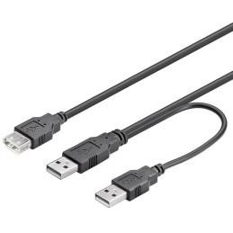 Cavo USB 2.0 ad Y 2xA maschio/A femmina 0.3 m
