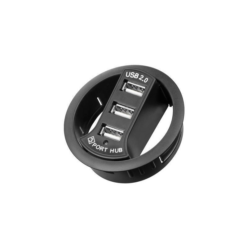 Hub USB 2.0 3 porte In-Desk diametro 6 cm