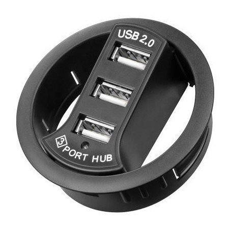 Hub USB 2.0 3 porte In-Desk diametro 6 cm