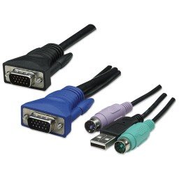 KVM Switch 8 porte combo USB + PS/2, OSD