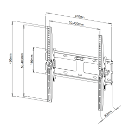 Supporto a Muro per TV LED LCD 23''-55'' Inclinabile Nero