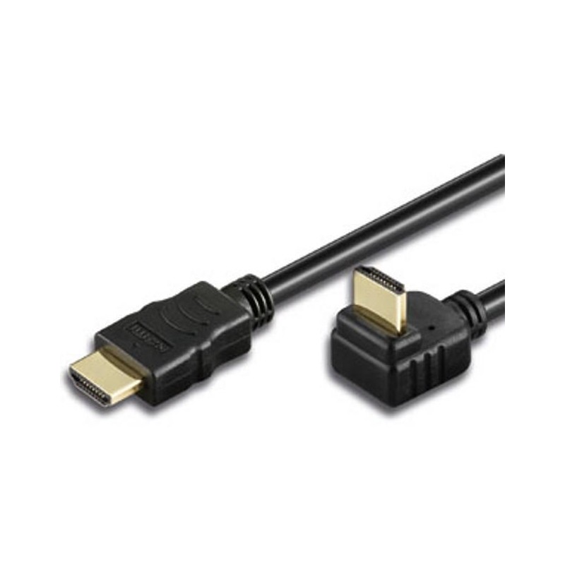 Cavo HDMI High Speed con Ethernet A/A M/M Angolato 1 m Nero