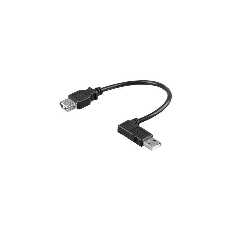 Cavo USB 2.0 A maschio angolato/A femmina 0,15m