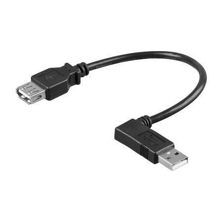 Cavo USB 2.0 A maschio angolato/A femmina 0,15m