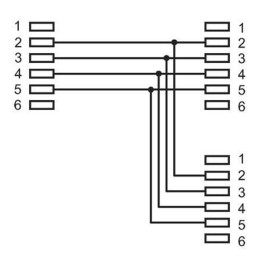 Accoppiatore telefonico duplex 6P4C F a 2x 6P4C F