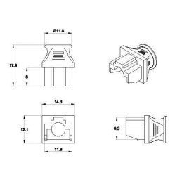 Tappi Parapolvere Prese RJ45, Nero