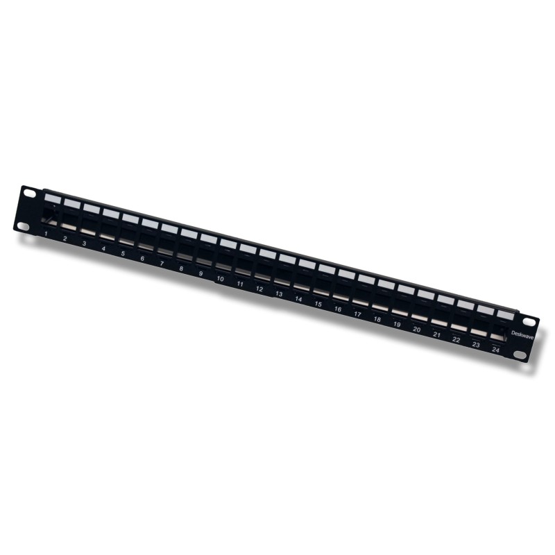 Pannello Patch Modulare 24 posti 1 HE Nero Pannello Patch Modulare 24 posti 1 HE Nero