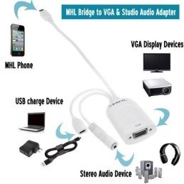 Adattatore MHL a VGA con audio per dispositivi mobili
