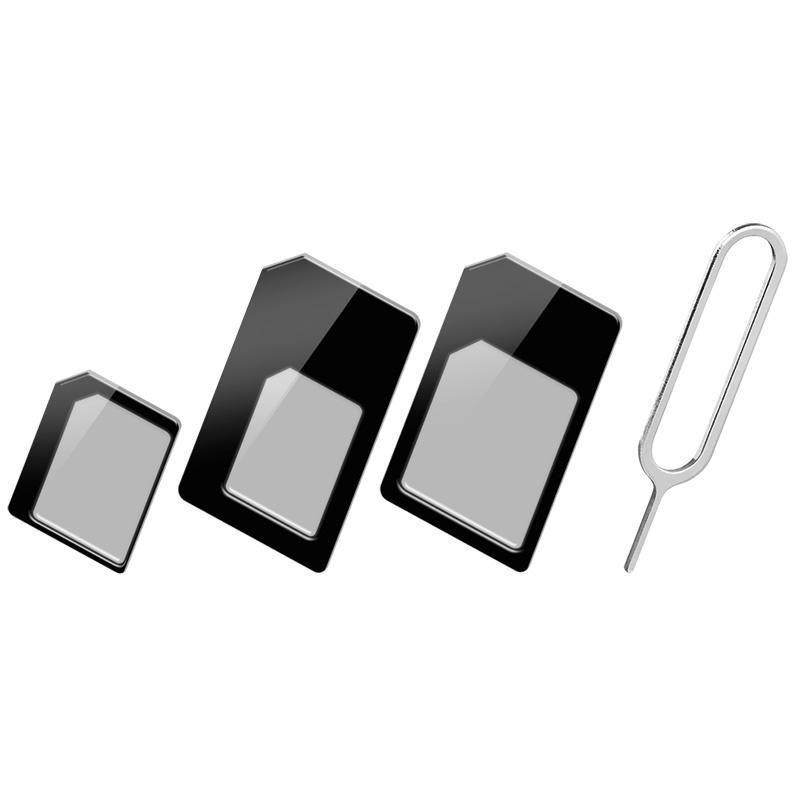 Adattatore Scheda SIM (4 in 1) nano-SIM, Micro-SIM e SIM Nero Adattatore Scheda SIM (4 in 1) nano-SIM, Micro-SIM e SIM Nero