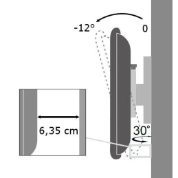 Supporto a muro per TV LED LCD 19 - 37'' inclinabile 1 snodo Nero