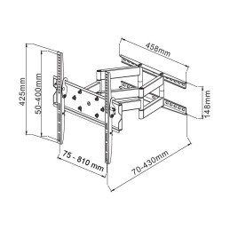 Supporto a Muro per TV LED LCD 42-70'' Full Motion Braccio Doppio