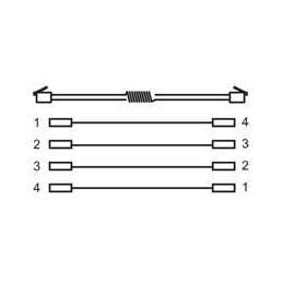 Cavo telefonico spiralato per cornetta 2mt RJ10 4P4C Bianco
