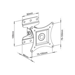 Supporto a muro per TV LED LCD 13"-30" full motion Nero