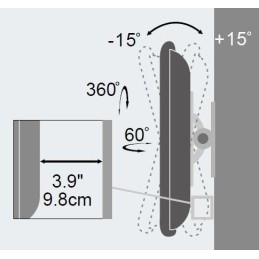 Supporto a muro per TV LED LCD 13"-30" full motion Nero