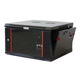 Armadio Rack 19" a muro 6 unità sezione unica prof. 450mm Nero