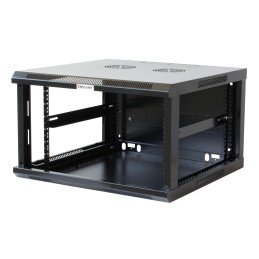 Armadio Rack 19" a muro 6 unità sezione unica prof. 450mm Nero