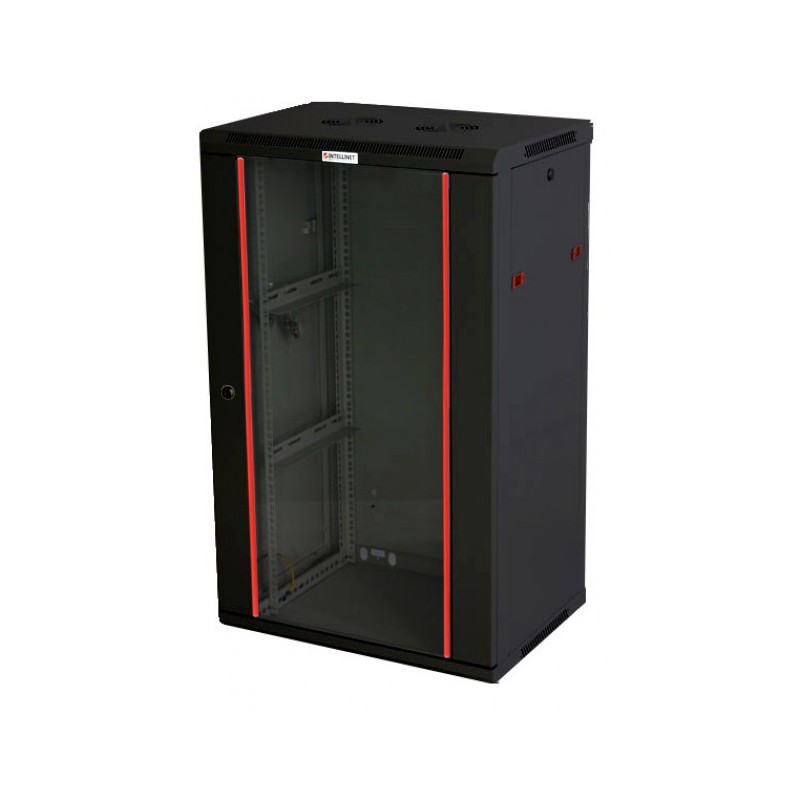 Armadio Rack 19" a muro 20 unità sezione unica prof. 450mm Nero