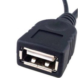 Cavo USB A F 2.0 OTG Micro USB M con Alimentazione USB, 30cm Nero