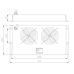 Gruppo di Ventilazione a Soffitto per Rack 19" 2 Ventole Grigio