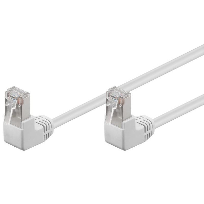 Cavo di rete Patch Angolato 90° CCA Cat. 5e Bianco UTP 0,5 m Cavo di rete Patch Angolato 90° CCA Cat. 5e Bianco UTP 0,5 m