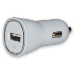 Caricatore da Auto Universale 1 Porta USB con Uscita 5V 1A Bianco