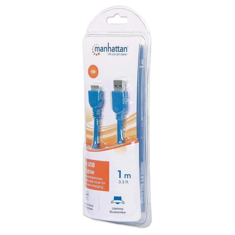 Cavo USB 3.0 SuperSpeed A/Micro B M/M 1 m Blu in Blister Cavo USB 3.0 SuperSpeed A/Micro B M/M 1 m Blu in Blister