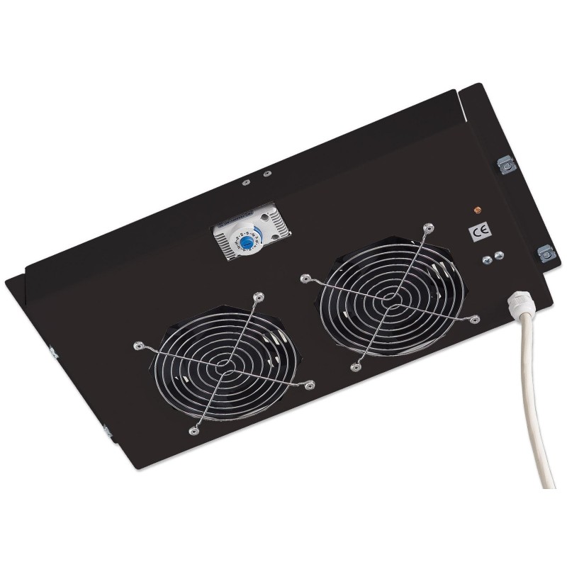 Gruppo di ventilazione a soffitto per Rack 19" 2 Ventole Nero Gruppo di ventilazione a soffitto per Rack 19" 2 Ventole Nero