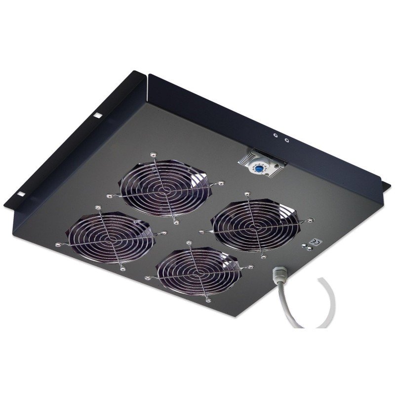 Gruppo di ventilazione a soffitto per Rack 19" 4 Ventole Nero