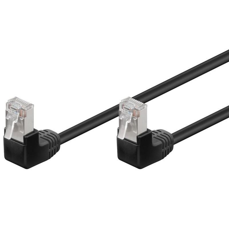 Cavo di rete Patch Angolato 90° CCA Cat. 5e Nero UTP 1 m Cavo di rete Patch Angolato 90° CCA Cat. 5e Nero UTP 1 m