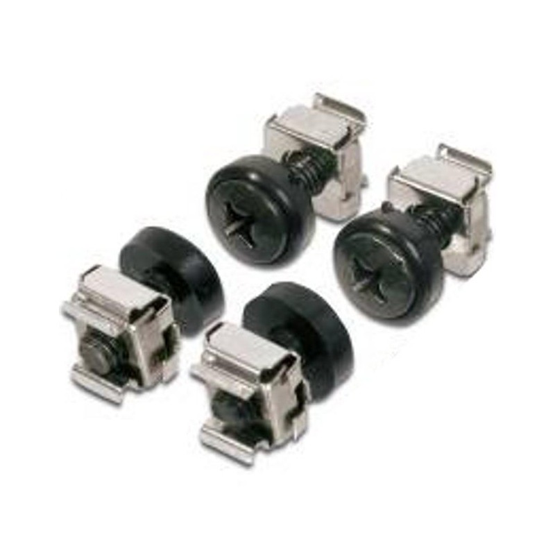Kit Set 50 Viti 50 Dadi e 50 Rondelle per Montaggio Rack Nero Kit Set 50 Viti 50 Dadi e 50 Rondelle per Montaggio Rack Nero