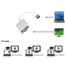 Cavo Convertitore Adattatore da USB 3.0 USB A Maschio a VGA Femmina