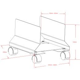 Supporto per CPU in Acciaio con Ruote Nero