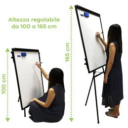 Lavagna Magnetica Flipchart Fogli Mobili 60x90 cm Altezza Regolabile