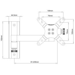 Supporto a muro per TV LED LCD 13-30'' inclinabile 2 snodi nero