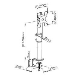 Supporto da Scrivania per Monitor 13-30" Braccio Corto Inclinabile