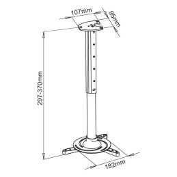 Supporto a Soffitto per Proiettori Estensione 30-37 cm Silver