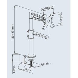 Supporto da scrivania per Monitor 13-27'' braccio medio inclinabile