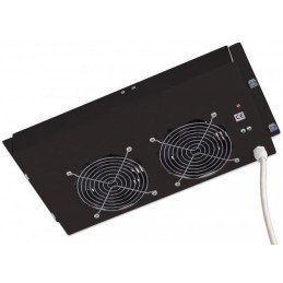 Gruppo di 2 Ventole a Soffitto Senza Termostato per Rack 19" Nero