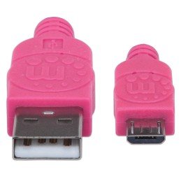 Cavo Micro USB Guaina Intrecciata USB2.0 A M/MicroB M 1m Viola/Fucsia