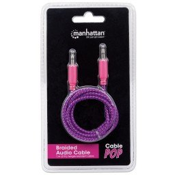 Cavo Audio con Guaina Intrecciata 1m Viola/Fucsia con Blister