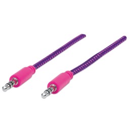 Cavo Audio con Guaina Intrecciata 1m Viola/Fucsia con Blister