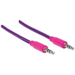 Cavo Audio con Guaina Intrecciata 1m Viola/Fucsia con Blister