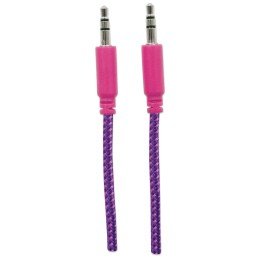 Cavo Audio con Guaina Intrecciata 1m Viola/Fucsia con Blister