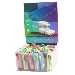 Espositore 48 Cavi Flat USB A / Micro USB B Multicolor