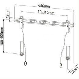 Staffa Muro Fissa Slim con Distanziali TV LED LCD 40-65" Nero