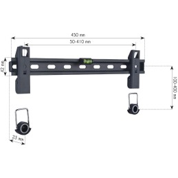 Staffa Muro Fissa Slim con Distanziali TV LED LCD 23-55" Nero