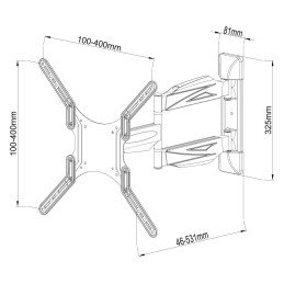 Supporto a Muro Ultra Slim per TV LED LCD 23-55" Full Motion Nero