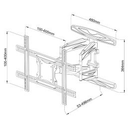 Supporto a Muro Ultra Slim per TV LED LCD 40-80" Full Motion Nero