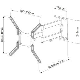 Supporto a Muro Ultra Slim per TV LED LCD 23-55" Nero